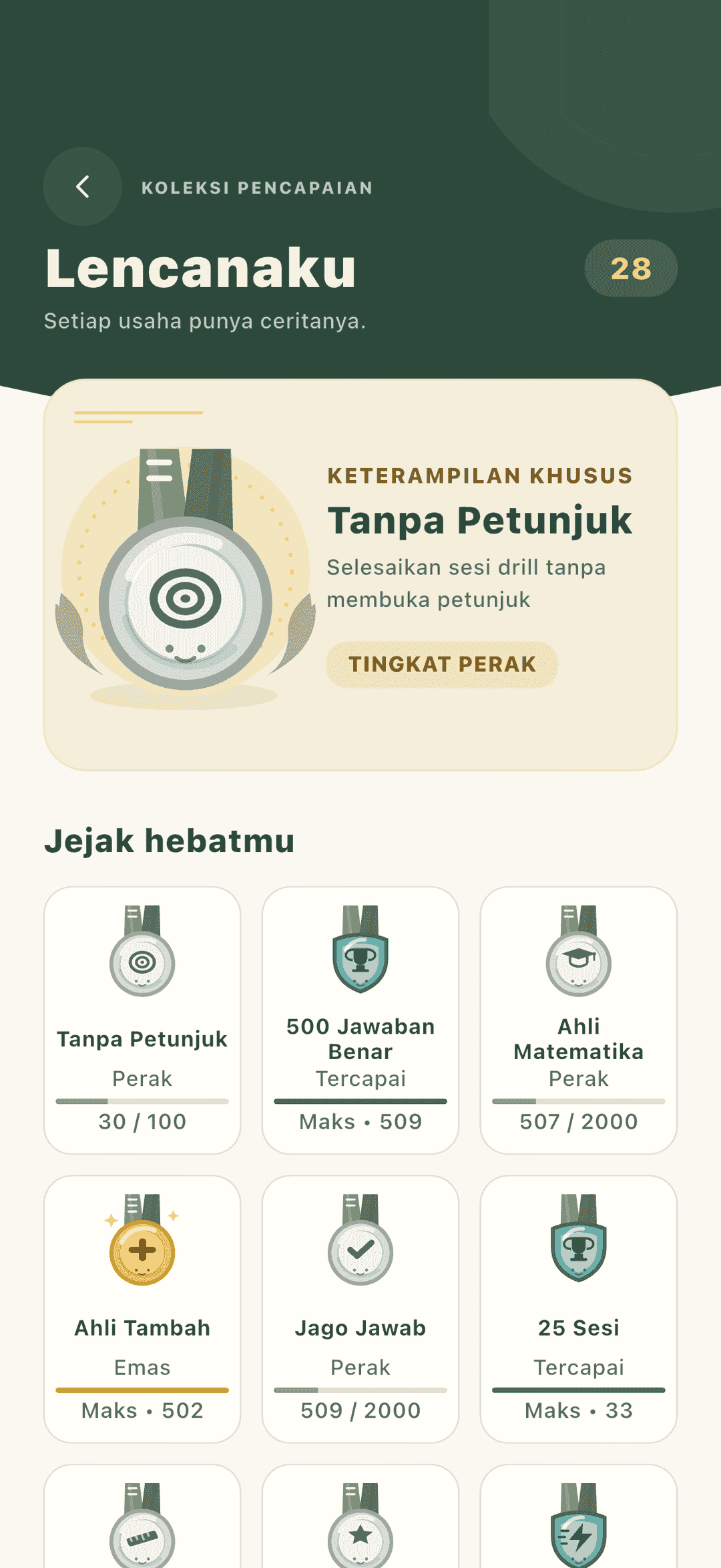 Lencanaku: koleksi pencapaian